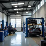 Car body repair shop located on Chainbridge Road