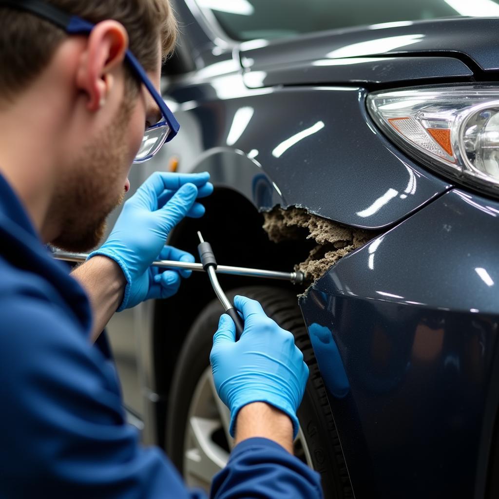 Checking Car Damage in Andover