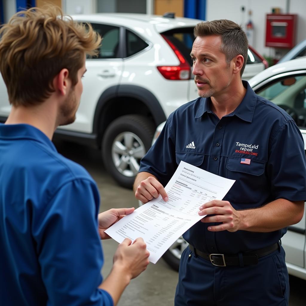 Customer Consulting with a Mechanic in Chelmsford