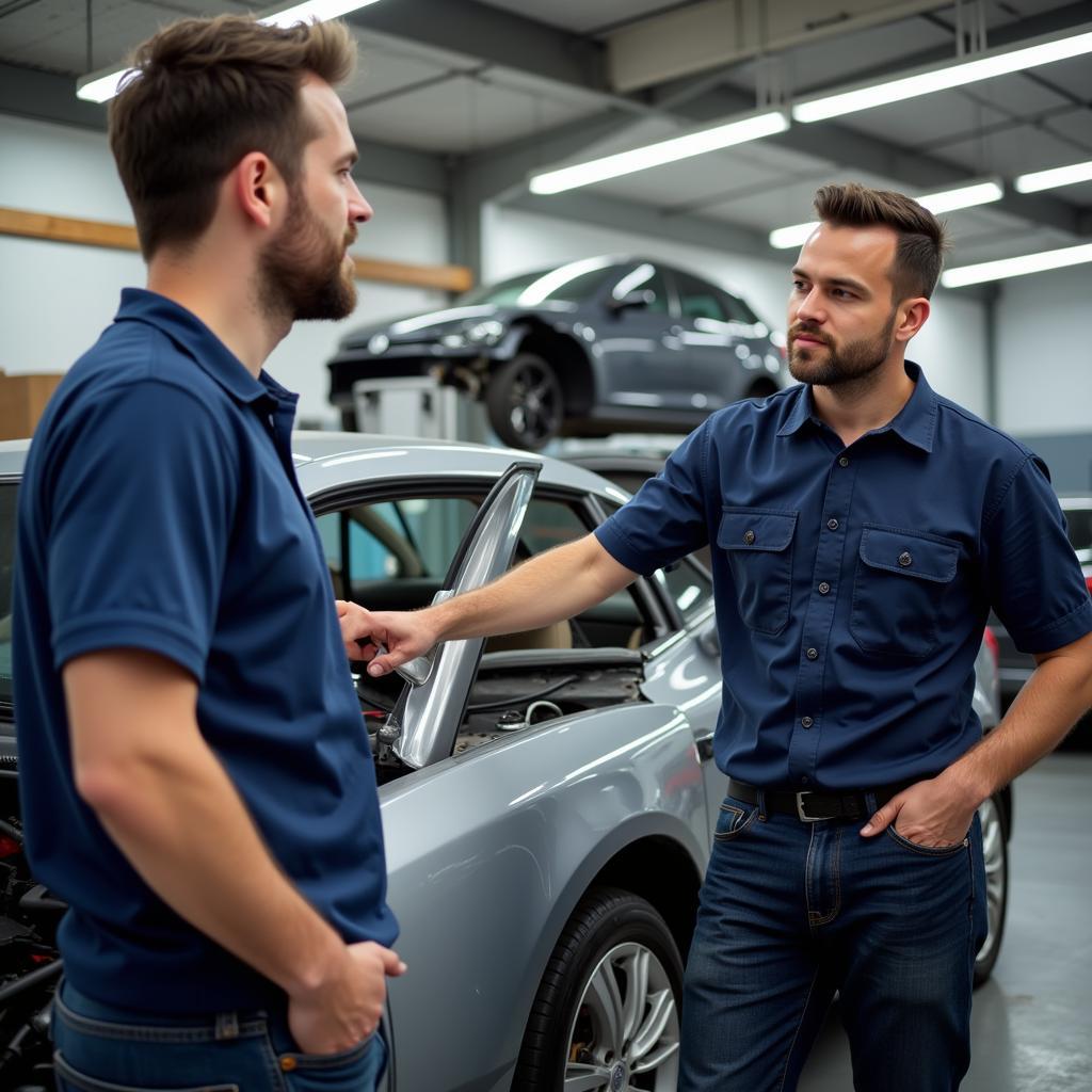 Visiting a car body repair shop in Chester