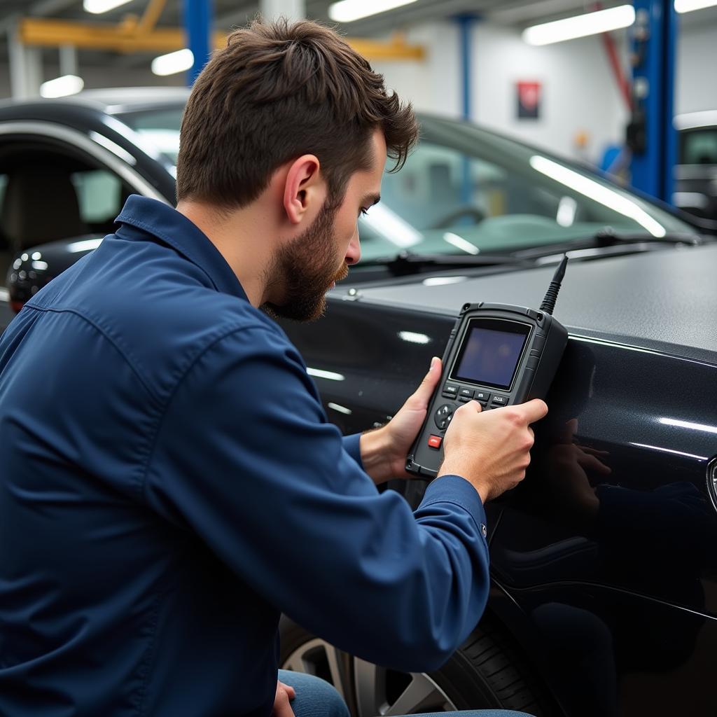 Chesterfield Auto Repair Shop Technician Working on Car AC