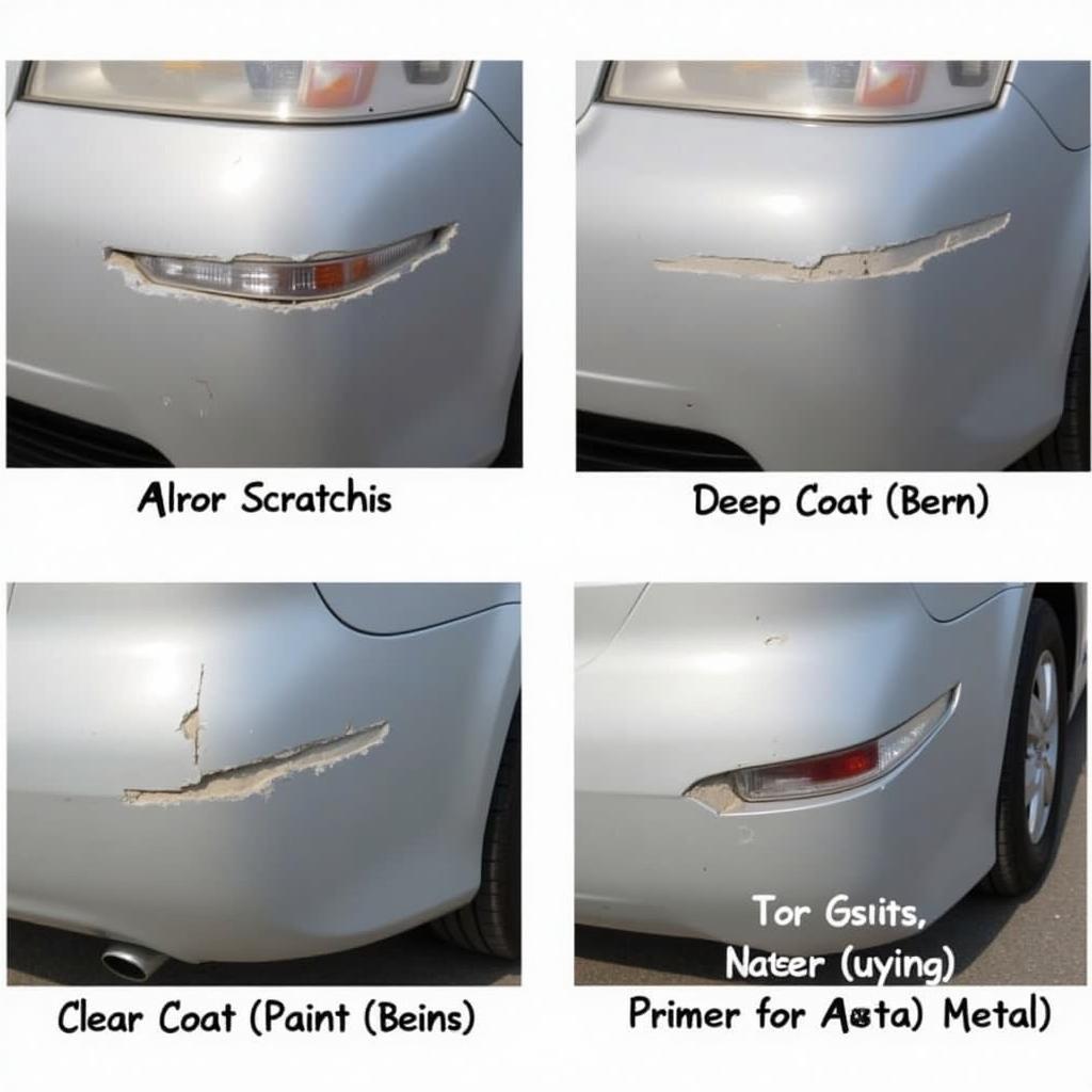 Assessing Chipped Car Paint on Bumper