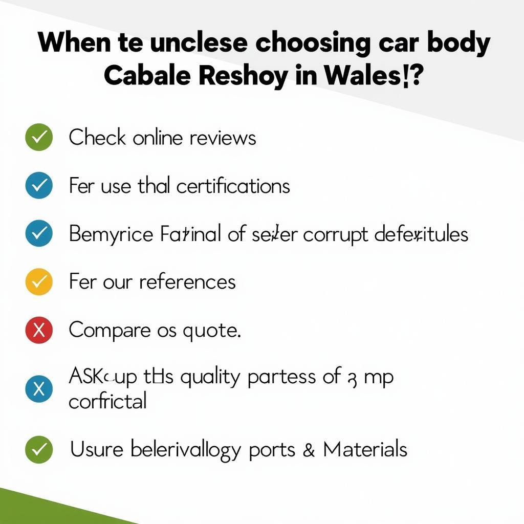 Checklist for Choosing a Reputable Car Body Repair Shop in Wales