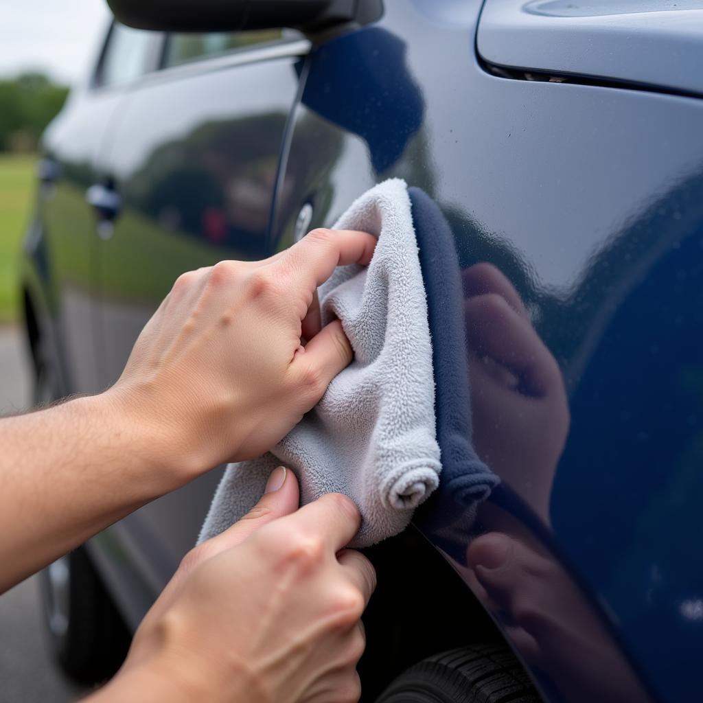 Cleaning the Car Paint Chip Before Repair