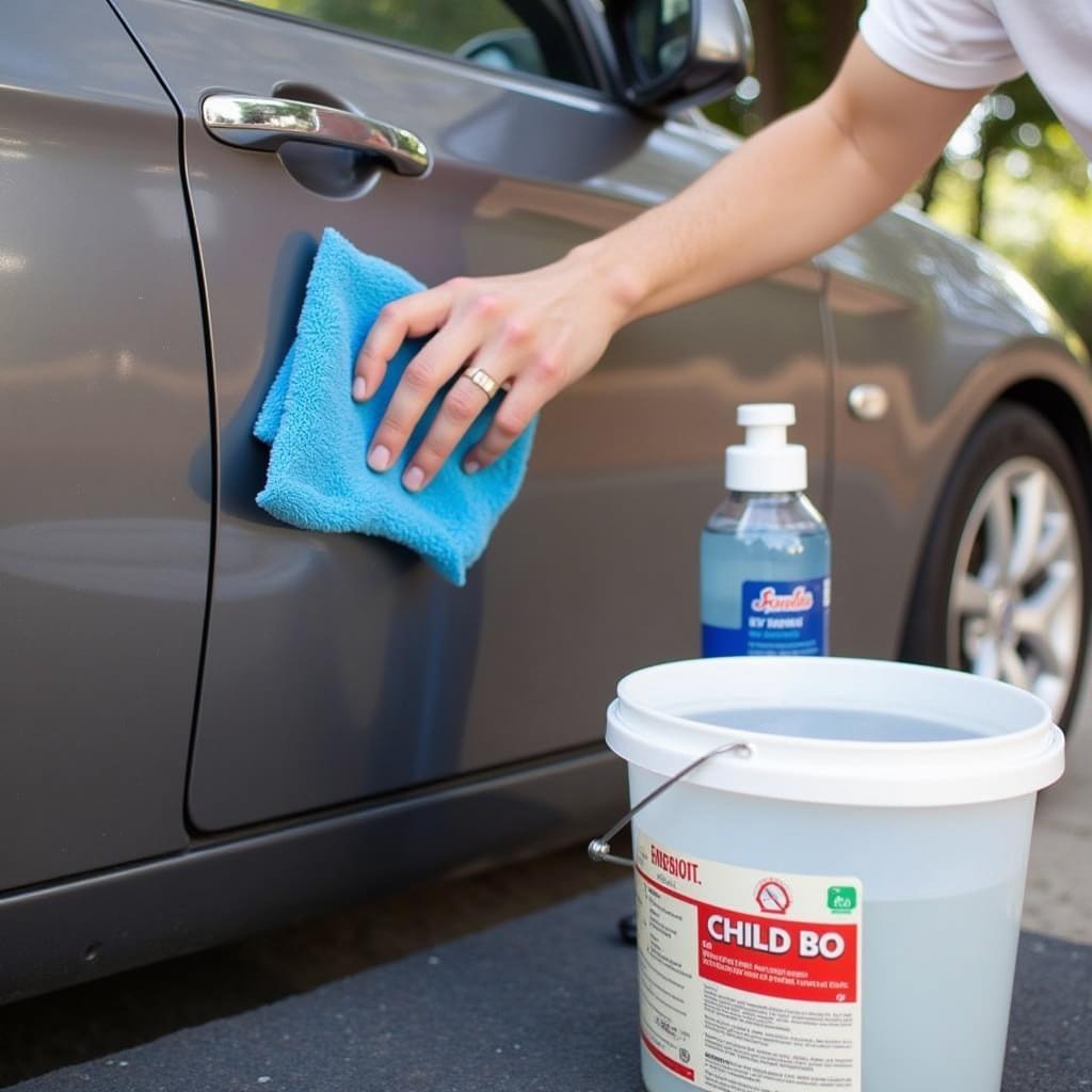 Cleaning Car Paint Chip Area Before Repair