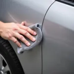 Cleaning a Silver Car Scratch Before Repair