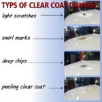 Types of Clear Coat Damage on Car Hood