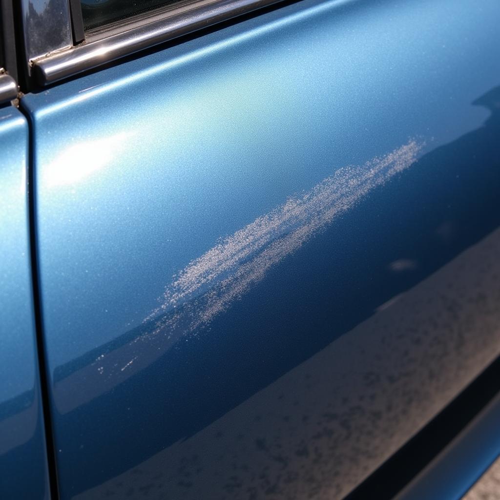 Clear coat scratch on car paint