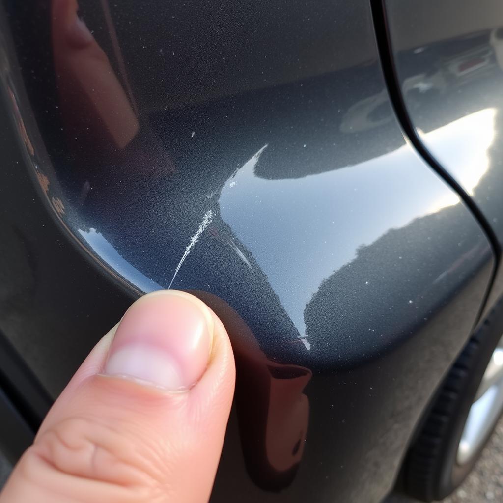 Identifying a Clear Coat Scratch on Car Bumper