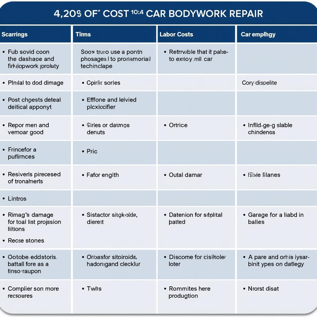 Cost Factors for Car Bodywork Repair in Manchester