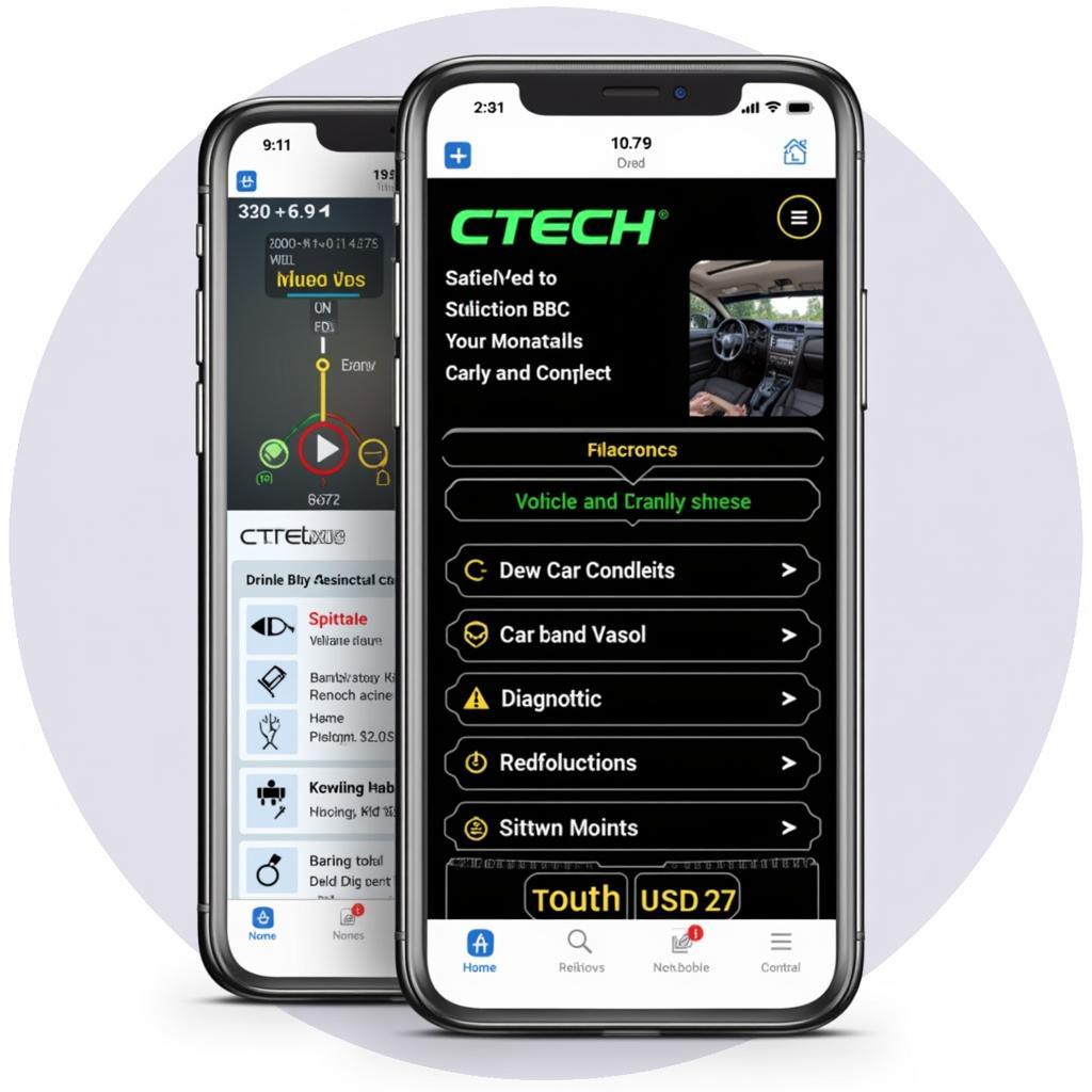 CTech OBD2 Scanner Software Interface on Smartphone