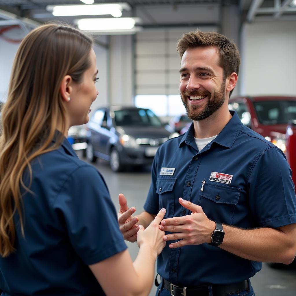 Customer Consulting with Car Bodywork Repair Specialist in Oldfield Road