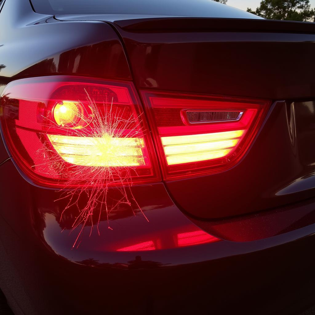 Damaged Car LED Taillight