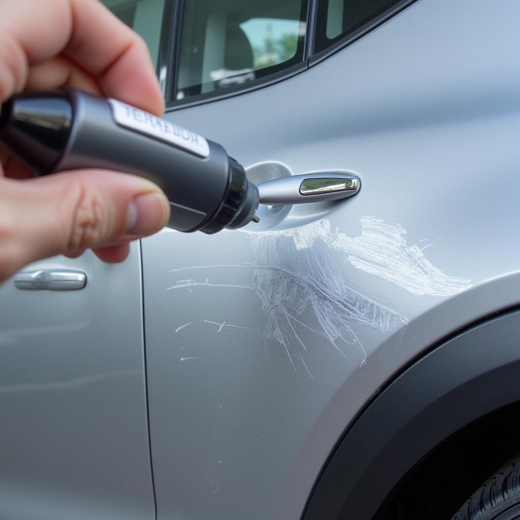 Deep Car Scratch Requiring Professional Repair