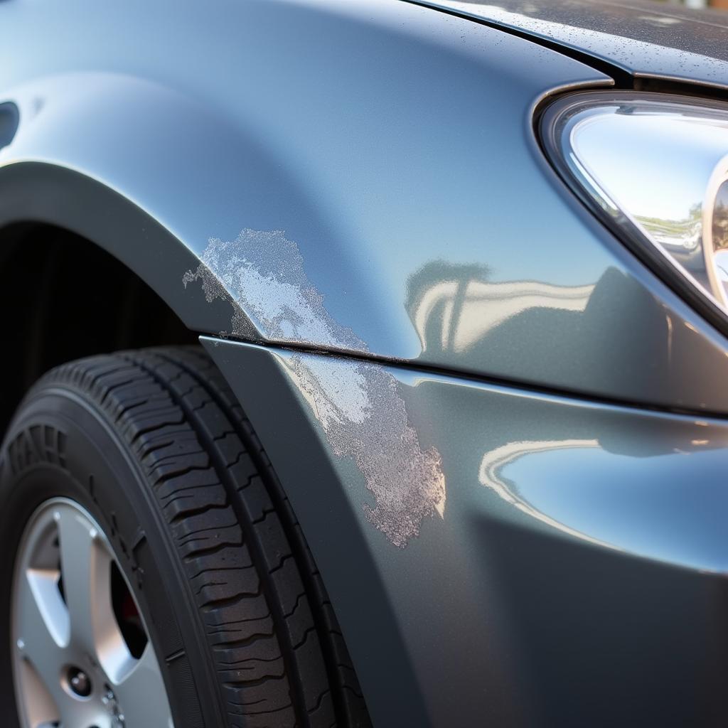 Deep Car Scratch Requiring Professional Repair