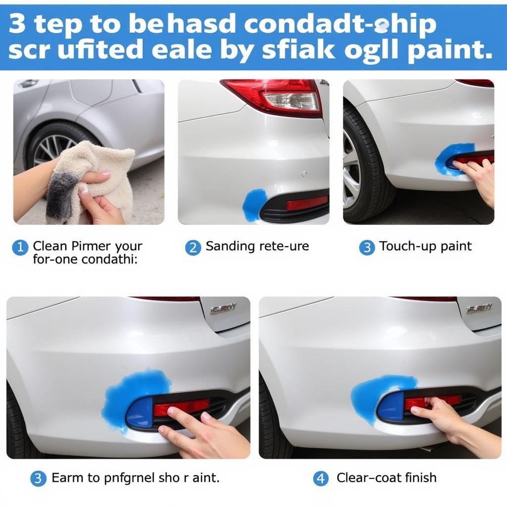 Deep Scratch Repair Process on a Car Plastic Bumper