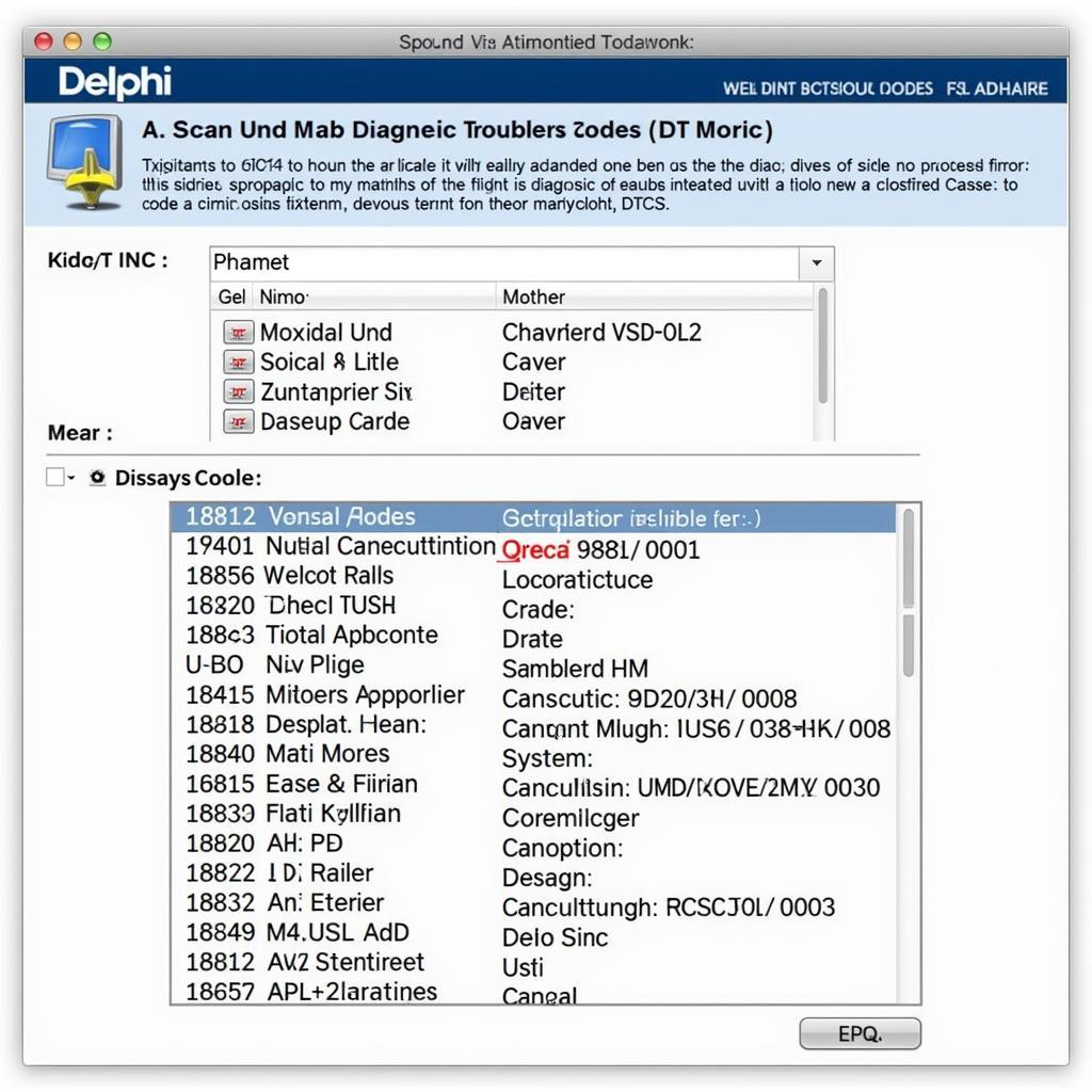 Delphi Software DTC Scanning Process