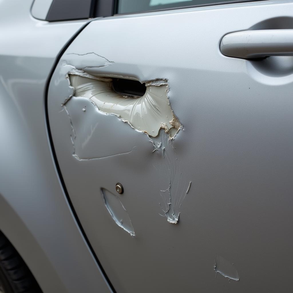 Cost of repairing a dent in a car door