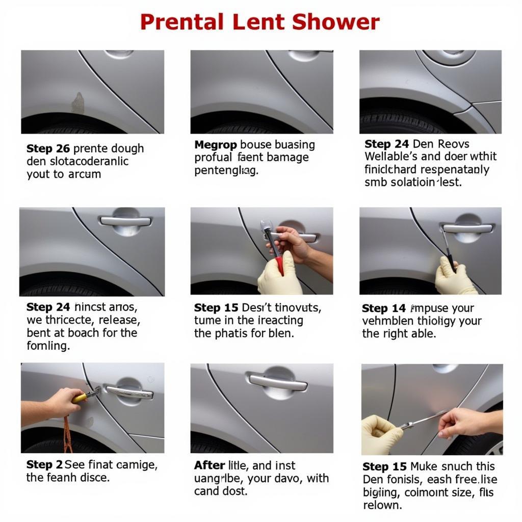 Step-by-step dent repair process in a Glasgow car body repair shop