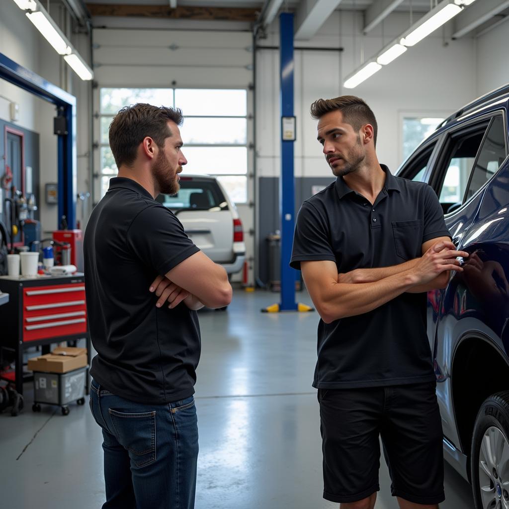 Inspecting a Dent Repair Shop