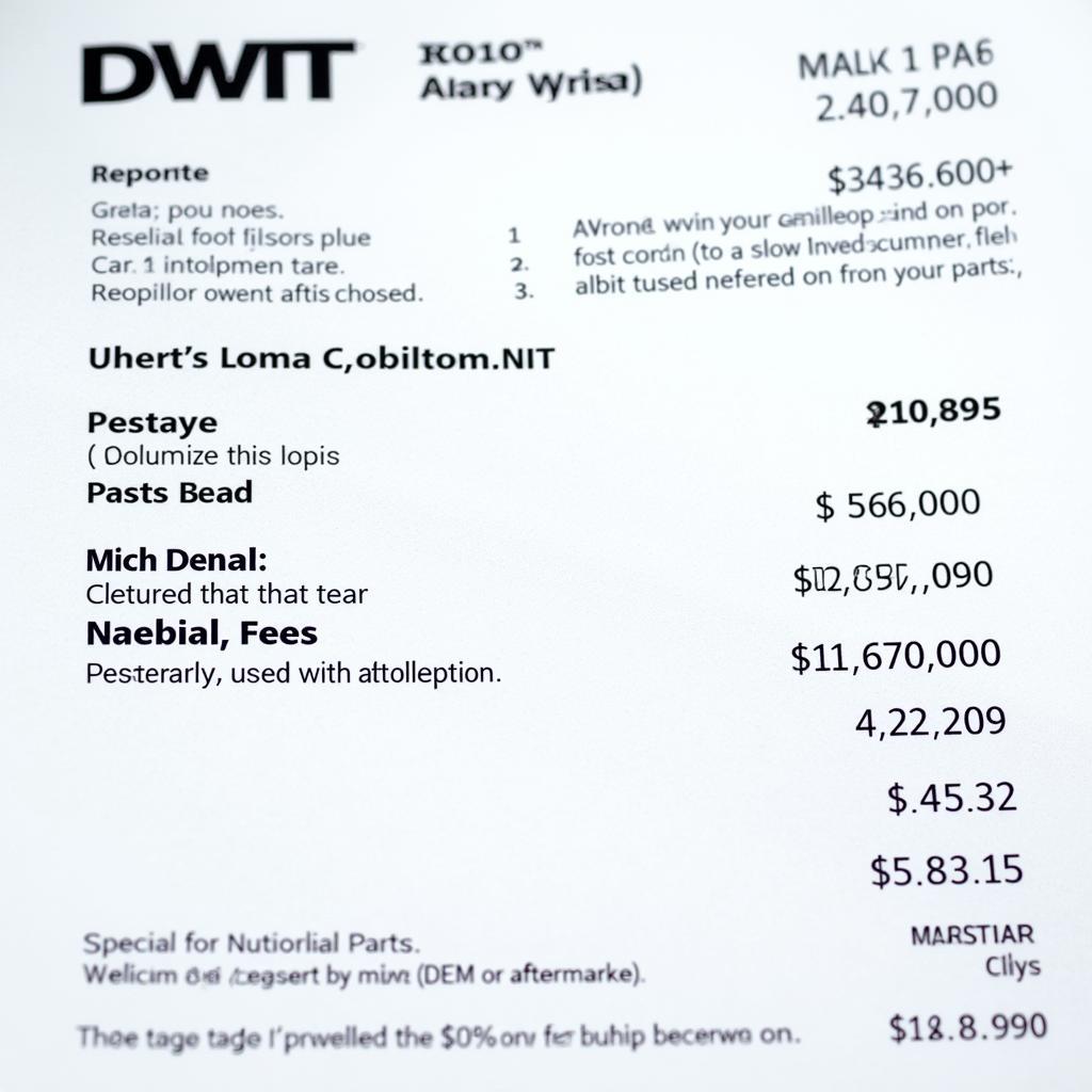 Breakdown of a Car Bodywork Repair Quote