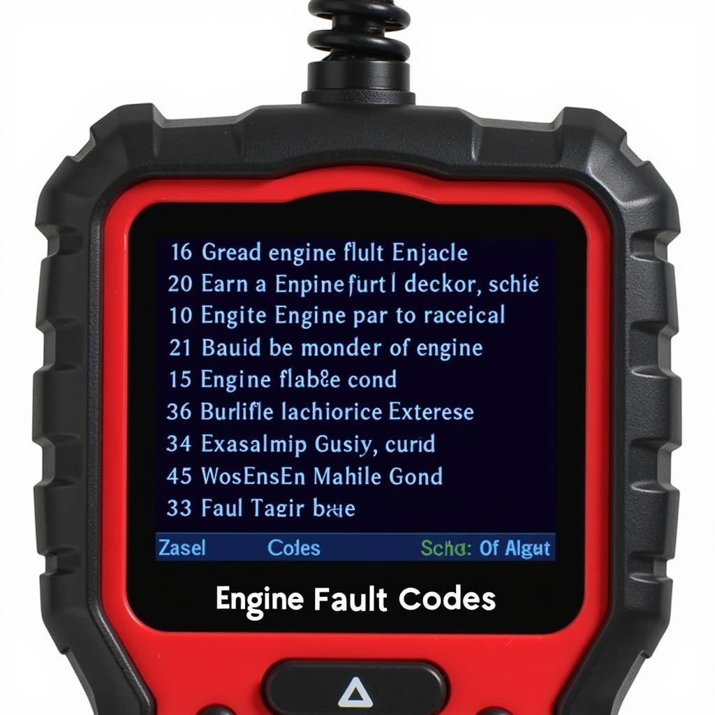 Diagnostic Image Showing Engine Fault Codes