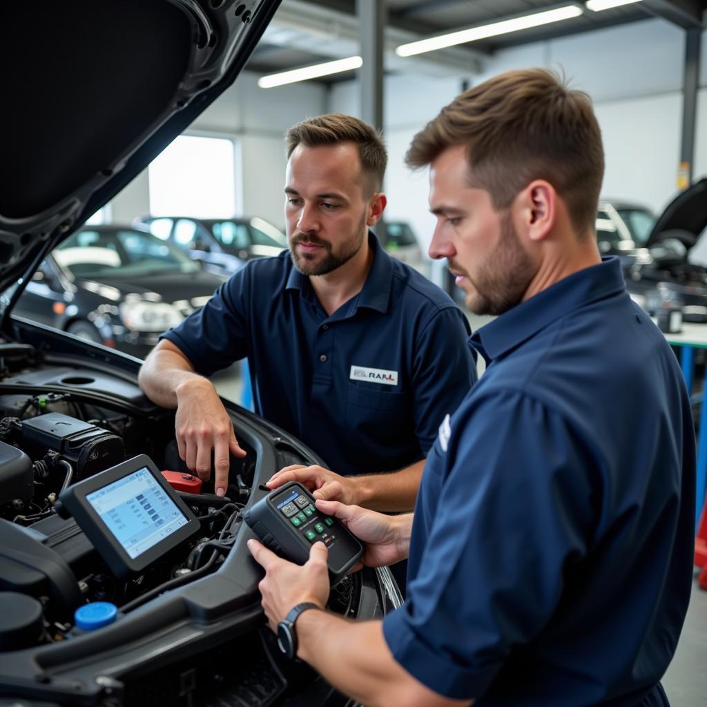 Technician Undergoing Diagnostic Training