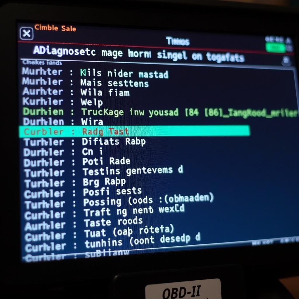 Diagnostic Trouble Codes Displayed on an OBD-II Scanner