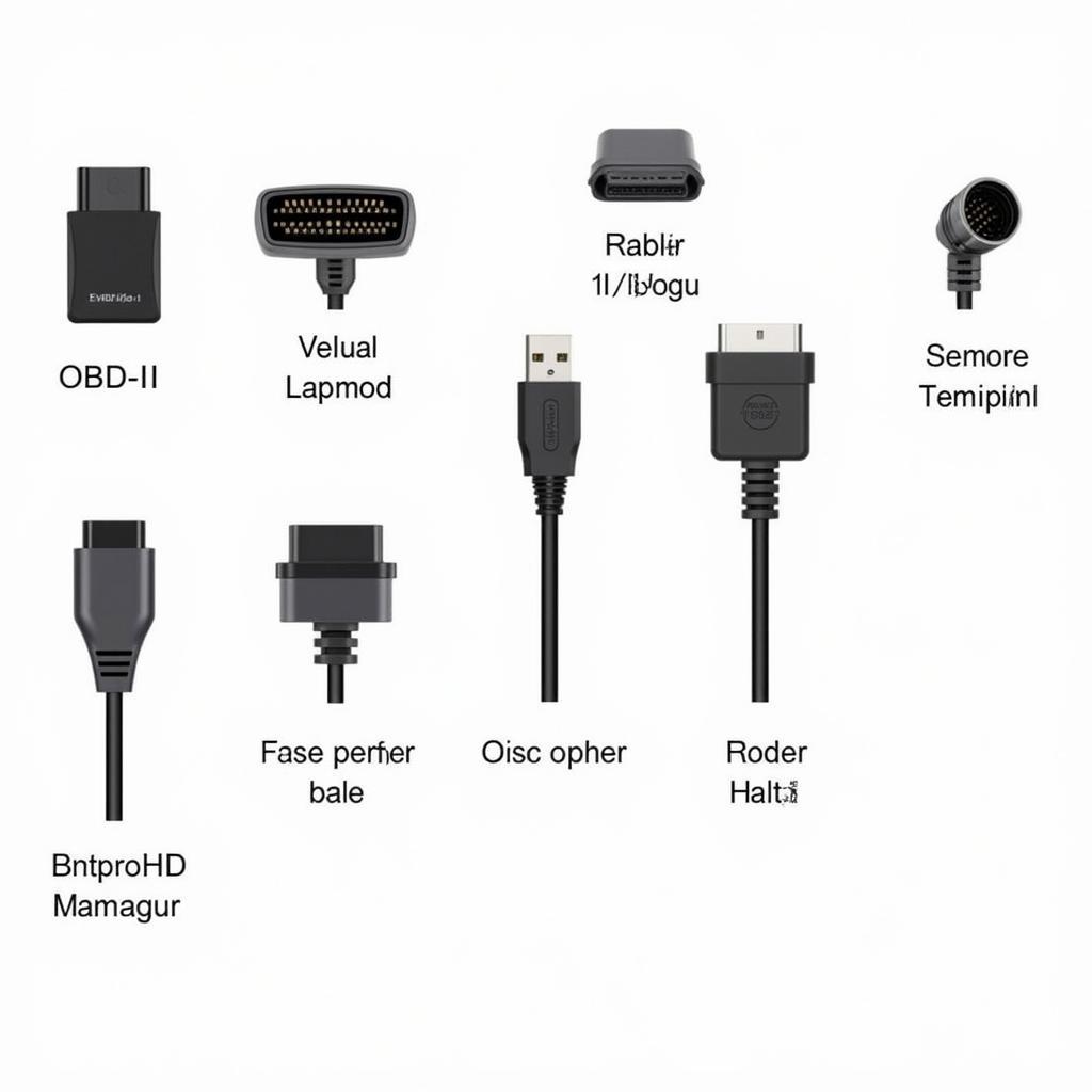 Different OBD-II adapters and cables