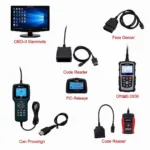 Various car diagnostic tools and interfaces