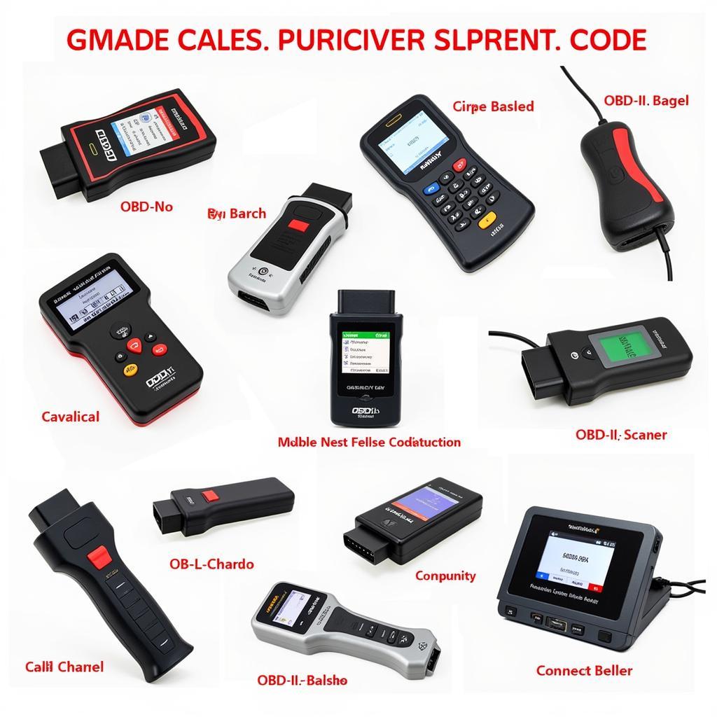 Various OBD-II scanners for retrieving car diagnostic codes