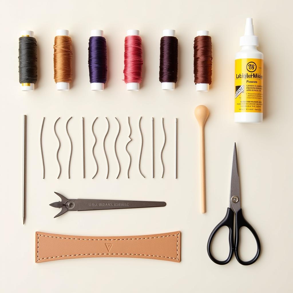 DIY Leather Repair Kit with Tools and Thread