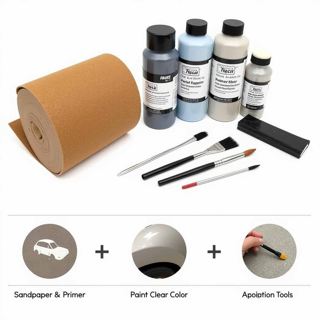 DIY car paint repair kit contents and application