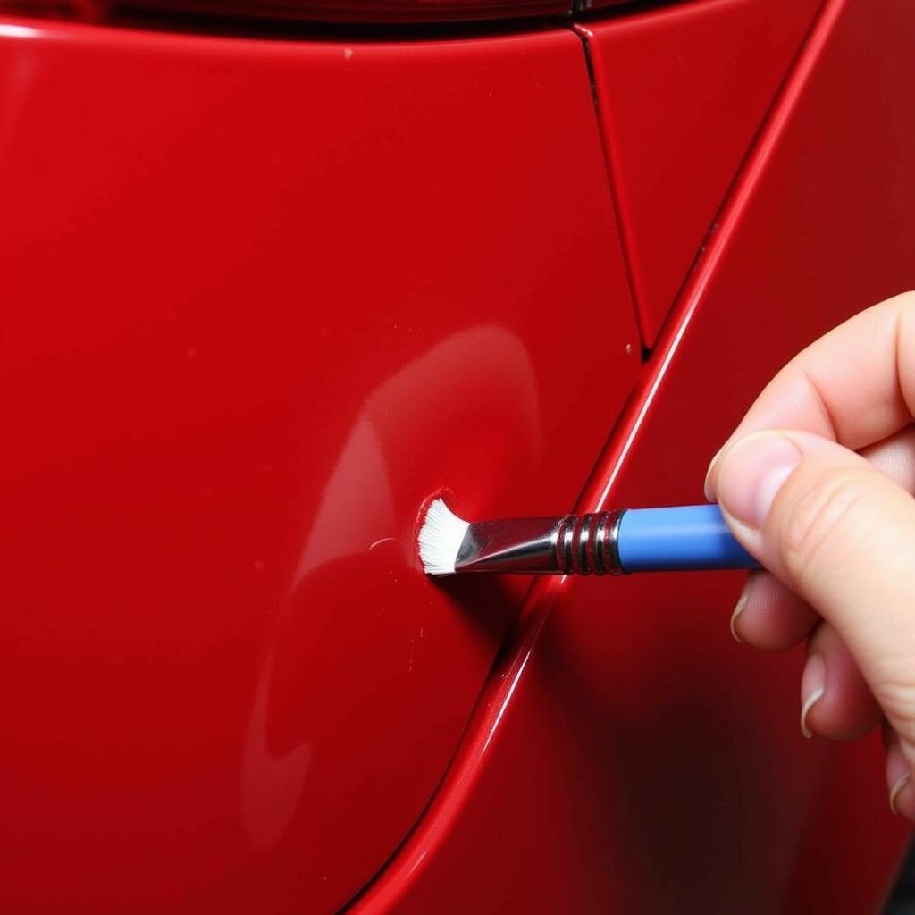 Applying DIY Car Paint Repair Kit