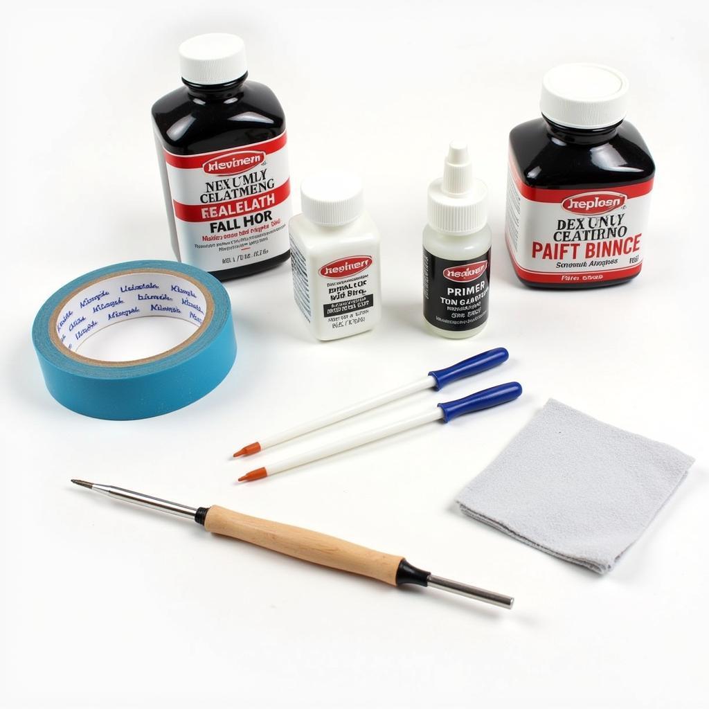 DIY paint chip repair kit with tools and materials