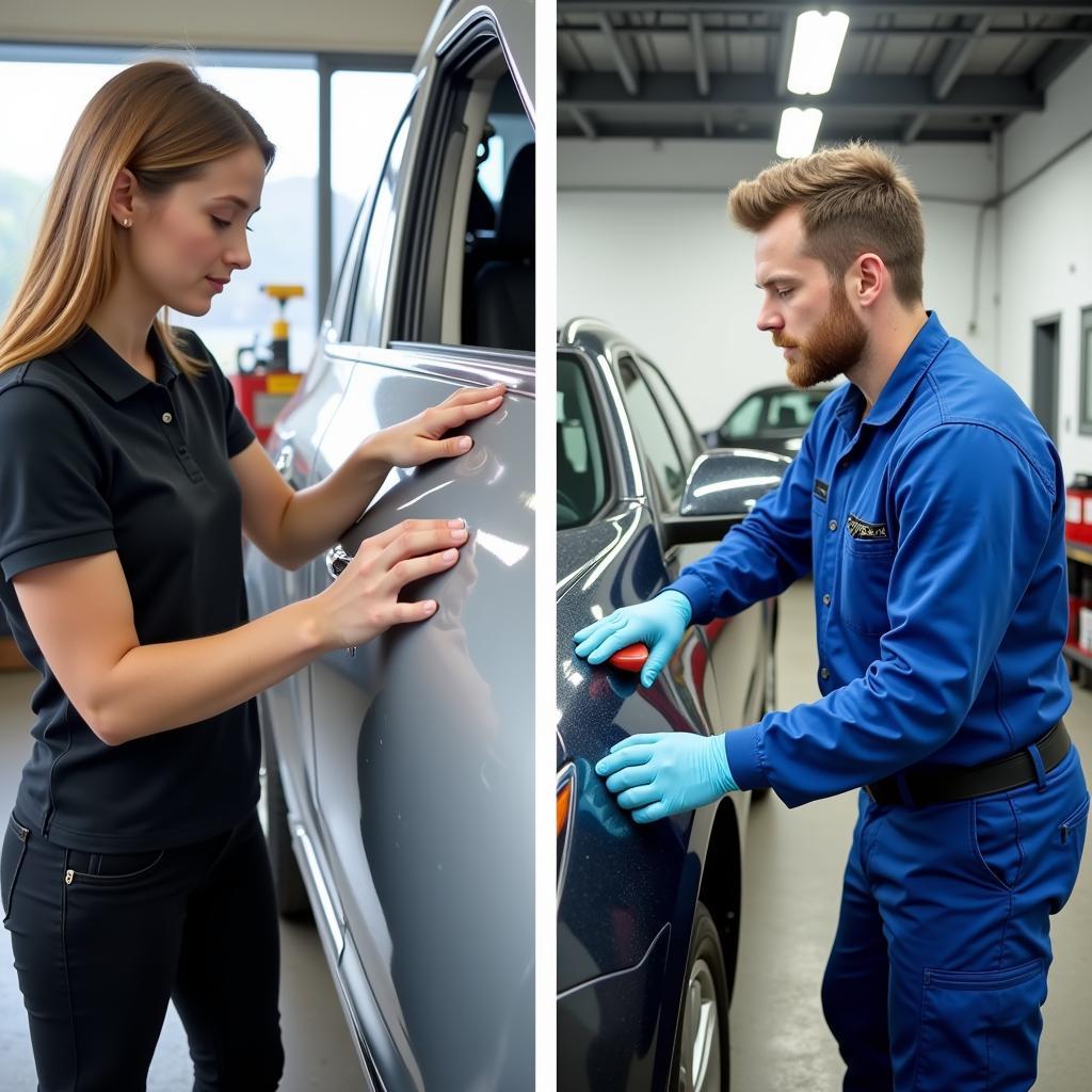 DIY versus professional car paint repair options in Rugby