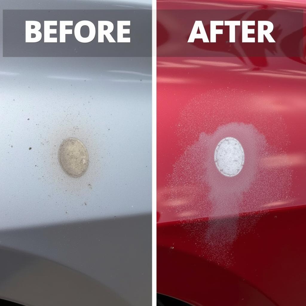 Egg Damage Car Paint Before and After