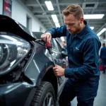 Exeter Car Body Repair Shop in Action