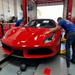 Ferrari 488 Undergoing Body Repair in the Midlands