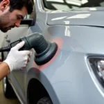 Final Polishing Stage of Car Bodywork Repair