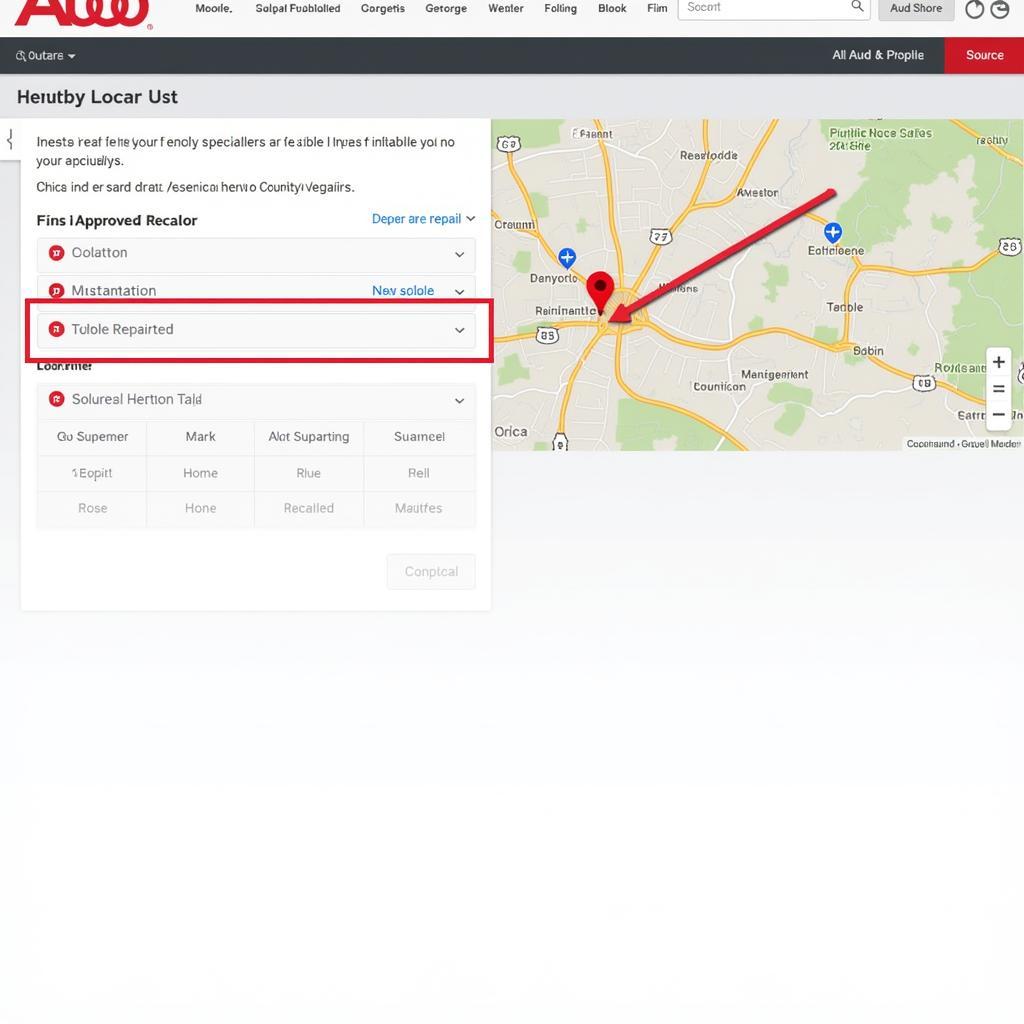 Locating an Audi Approved Repair Shop