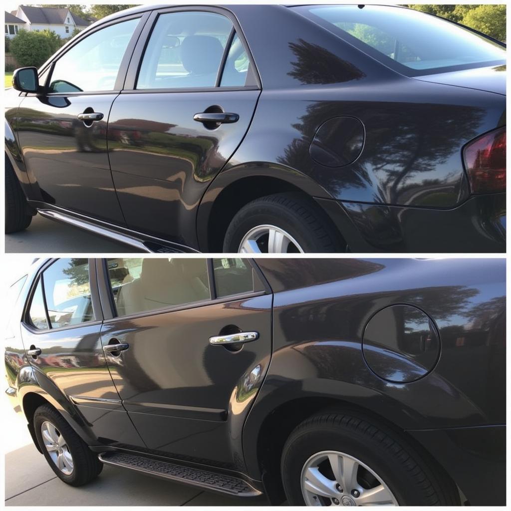 Finished Car Body Repair Shining in the Sun