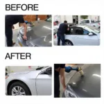 Example of a Finished Car Paint Repair Using a DIY Kit