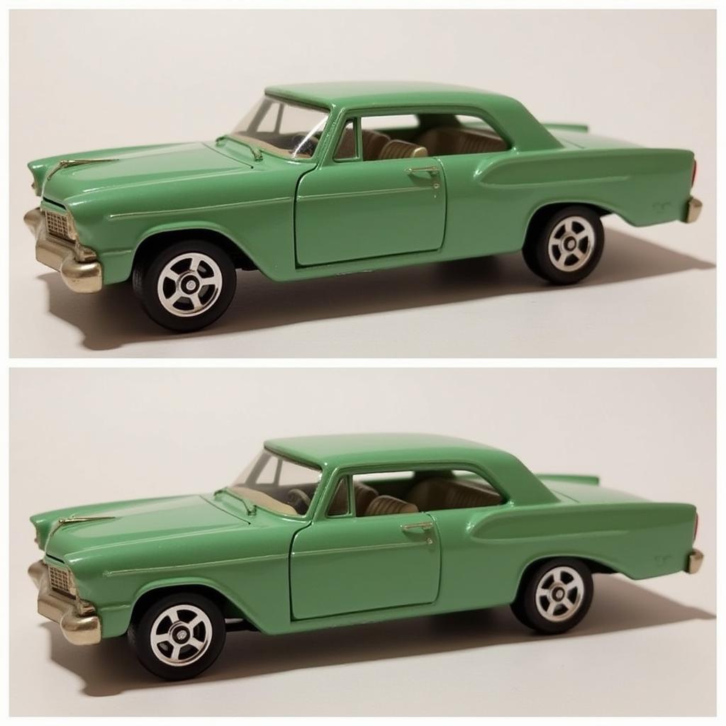 A fully restored Matchbox car after paint chip repair