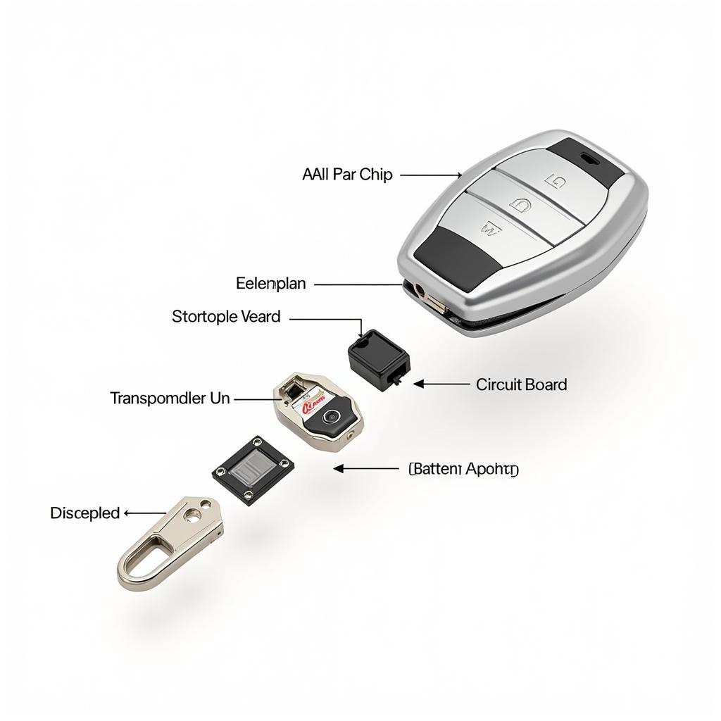 Flip car key internal components diagram