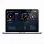 Free car diagnostic app interface on a Windows laptop