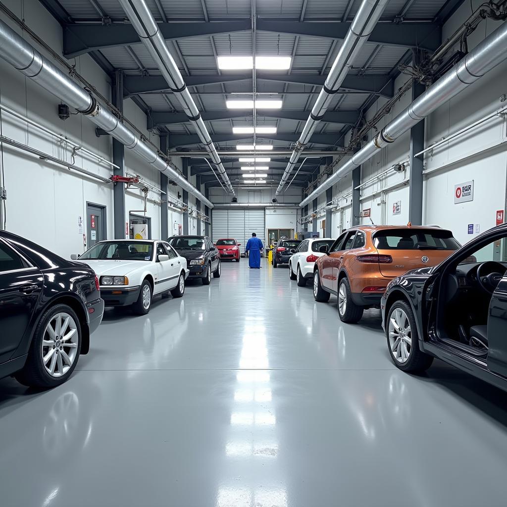 Inside a Modern Car Body Repair Shop in Glossop