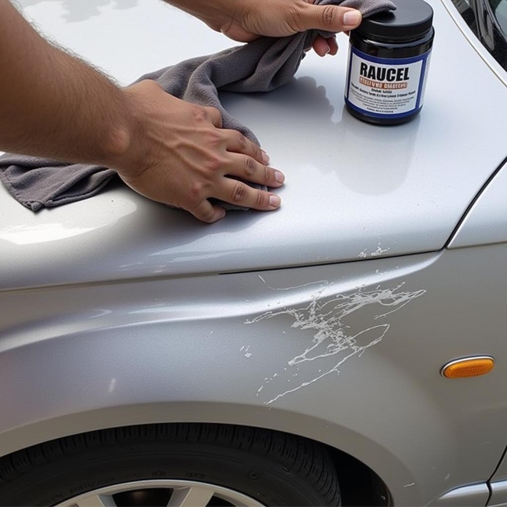 Applying HGKJ Car Paint Scratch Repair Remover