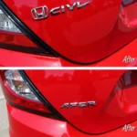 Honda Civic paint scratch repair before and after