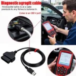 Mechanic Using Diagnostic Cable on Car